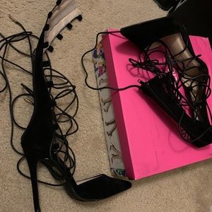Euphoria Sexy wrap up lace up heels (open to best offer)